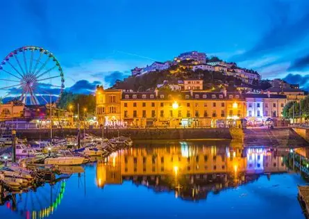 Seafront view of Torquay, the destination for the club's 2026 holiday